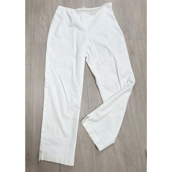 Eileen Fisher Pants - EILEEN FISHER Organic Cotton Ankle Pants In White Petite PP Modern Minimalist